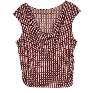 Lane Bryant Geometric Print Cowl Neck Sleeveless Top Women's Size 22/24